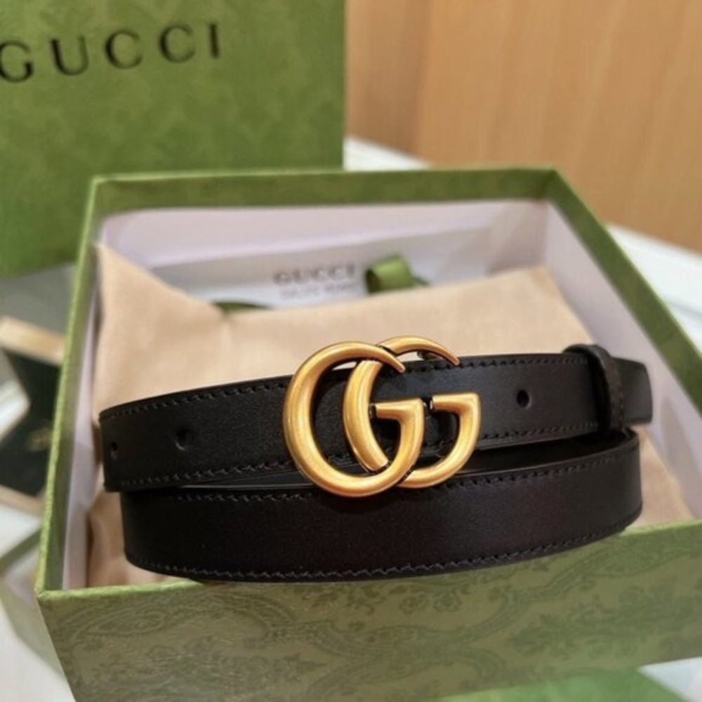 🌹🍁🌟 Women's Gucci Marmont GG belt in black leather 🌟 🍁🌹